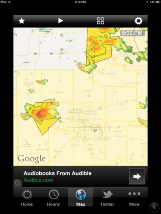 Oklahoma severe thunderstorms radar.